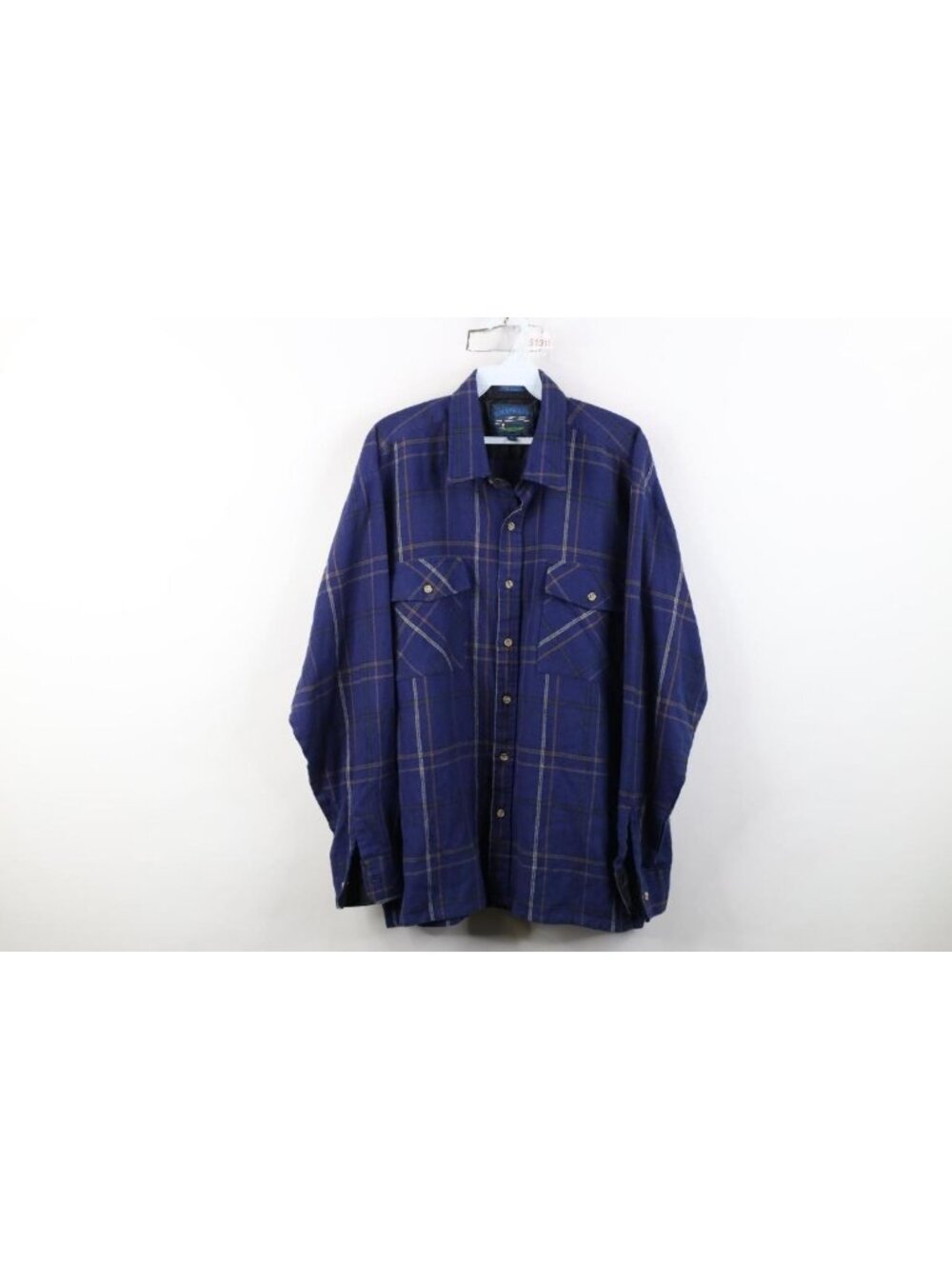 Vintage 70s 80s Streetwear Mens XL Flannel Knit Collared Button Shirt Plaid